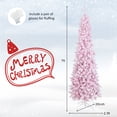 thumbnail image 4 of Costway 7FT Pre-Lit Snow Flocked Hinged Pencil Christmas Tree w/ 300 Lights & 8 Modes, 4 of 12