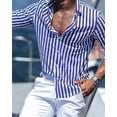 thumbnail image 5 of Camisa de hombre de moda 2024 con estampado de rayas de manga larga, ropa social de lujo para hombre, hawaiana, elegante, clásica, de moda, tallas S a 5XL, 5 of 5