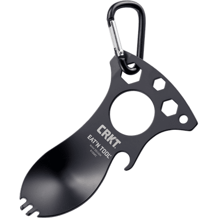 CRKT Eat'N Tool Outdoor Spork Multitool: Durable and Lightweight Metal Multi-Tool for Camping, Hiking, Backpacking and Outdoors Activities, Black