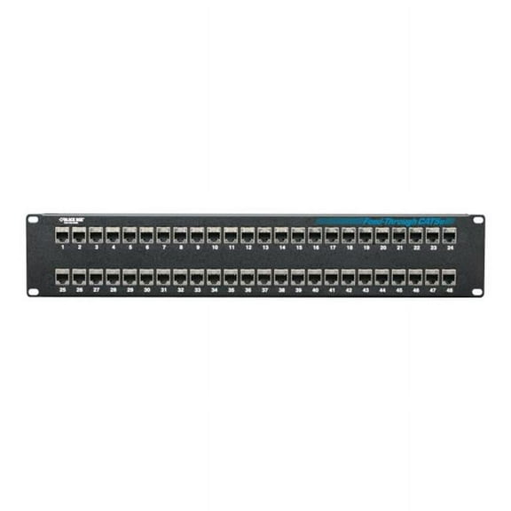 Black Box CAT5e Feed-Through Patch Panel, 2U, Shielded, 48-Port