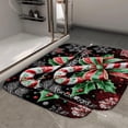 thumbnail image 2 of 1pc Christmas Candy Cane Absorbent Non-Slip Bathroom Thickened Flannel Rug Decor,Soft,Quick Drying,Suitable For Indoor/outdoor Use,Bathrooms,Bedrooms,Kitchens,Terrace,Laundry Rooms,16"x24", 2 of 9