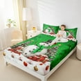 thumbnail image 4 of Manfei Cartoon Snowman Queen Sheet Sets for Boys Girls, Merry Xmas Flat Sheet, Green Christmas Gifts Queen Fitted Sheet, Super Cozy Room Decor 4 Pieces, 4 of 7