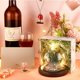 thumbnail image 4 of 10 juegos de mini campanas de cristal con forma de flor eterna, vitrinas de cristal transparente con base de madera en 2 colores., 4 of 7