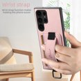 thumbnail image 3 of ELEHOLD for Samsung Galaxy S24 Ultra Back Wallet Case Premium Retro Leather Cover with Credit Card Holders Anti-Slip Wrist Strap Ring Holder Leather Case for Business Women Men,Pink, 3 of 6