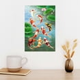 thumbnail image 5 of AIOE Feng Shui Nine Koi Fish Lucky Landscape Poster Painting on Canvas Wall Art Living Room Decoration Home Decor Unframe: 16x24in, 5 of 7