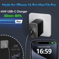 thumbnail image 4 of Cargador Auorld USB C de 45 W de carga rápida para iPhone 16 Pro Max, 4 of 7