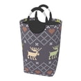 thumbnail image 1 of DouZhe 50L Rectangular Laundry Basket, Christmas Santa's Deer Prints Waterproof Foldable Laundry Hamper with Aluminum Handles, 1 of 6
