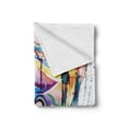 thumbnail image 2 of Art Soft Flannel Fleece Throw Blanket, Grunge Inspired Young Woman with Rainbow Colored Hair Abstract Watercolor Art, Cozy Plush for Indoor and Outdoor Use, 70" x 90", Multicolor, by Ambesonne, 2 of 6