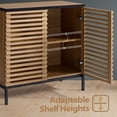thumbnail image 5 of ARKANTOS Sideboard Storage Cabinet with Slatted Doors and 1 Adjustable Shelf, Natural Oak, 5 of 8