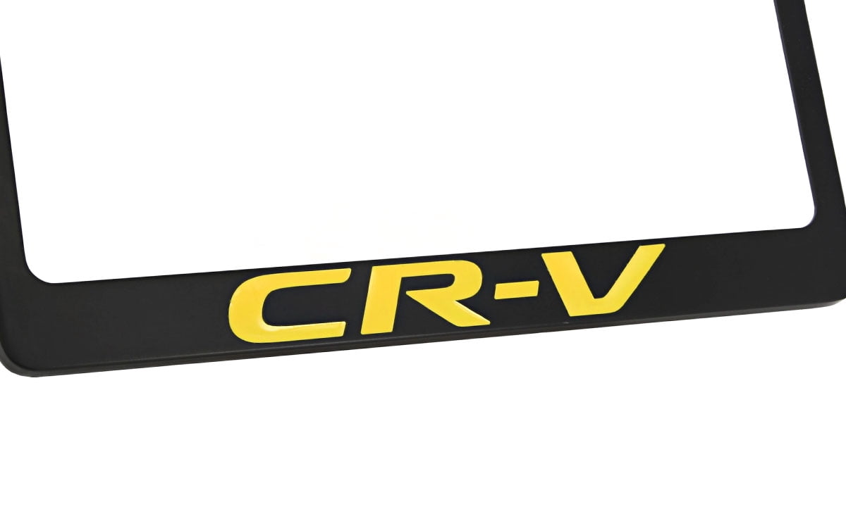 Honda CRV wordmark black coated metal license plate frame holder 2 hole