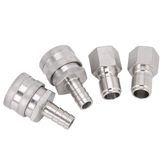 Homebrew Fitting Brewing Connector, Silver Quick Connector, Lightweight For Home Bar Beverages Beer Kegs