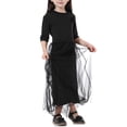 thumbnail image 5 of KAUOD Girls Tulle Long Dress Muslim Mesh Lace Short Sleeve Dresses Teen Kids Crew Neck Soft Eid Prayer Traditional Clothes, 5 of 8