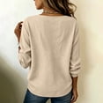 thumbnail image 6 of Women's Wrap Front V Neck Shirt Long Sleeve Lightweight Textured Blouse Loose Fit Versatile Casual Work Layering Tops Trendy Outfit Beige, 6 of 9