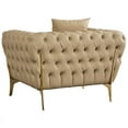 thumbnail image 3 of Meridian Furniture Aurora Beige Faux Leather Chair, 3 of 9