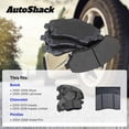 thumbnail image 3 of AutoShack Rear Ceramic Brake Pad Set for Chevrolet, Buick & Pontiac, Impala 2010-2013 LaCrosse 2005-2009 Grand Prix 2004-2008 Impala Limited 2014-2016 Allure 2005-2009, FWD V6 3.5L 3.6L 3.8L 3.9L, 3 of 5