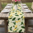 thumbnail image 4 of Lemons Leaves Table Runner 72 Inches, Summer Fruits Floral Botanical Yellow Bed Runner Dresser Scarves Tabletop for Indoor Outdoor Parties/Ceremony/Banquet, 14" x 72", 4 of 9
