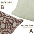 thumbnail image 2 of Fabdivine Throw Pillow Cover with Hand Block Print Decorative, 22"X22", Red, Gopi, 2 of 7