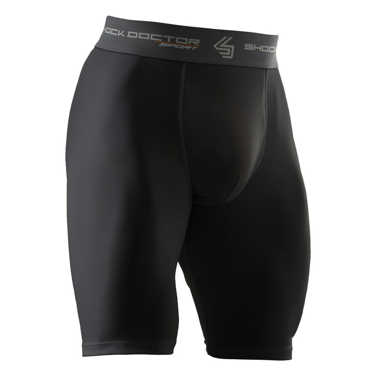Shock Doctor Compression Short with Cup, Black, Adult Large 