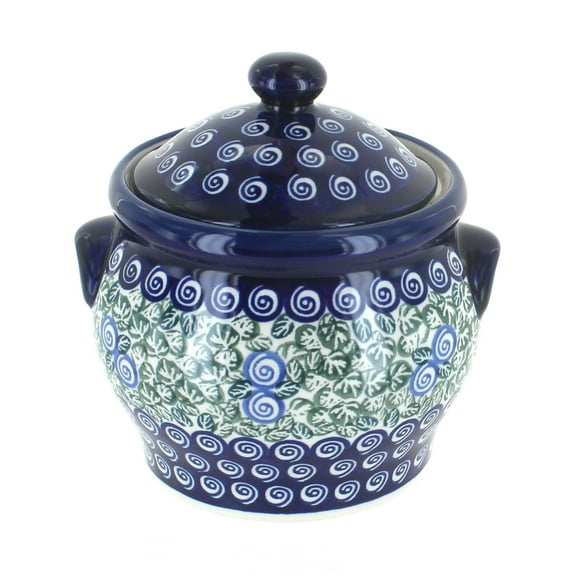 Blue Rose Polish Pottery Seaside Swirl Medium Canister