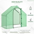 thumbnail image 4 of Outsunny 6' x 3' x 5.5' Portable Walk-in Greenhouse, PE Cover, Steel Frame Garden Hot House, Zipper Door, Top Vent for Flowers, Vegetables, Saplings, Green, 4 of 9