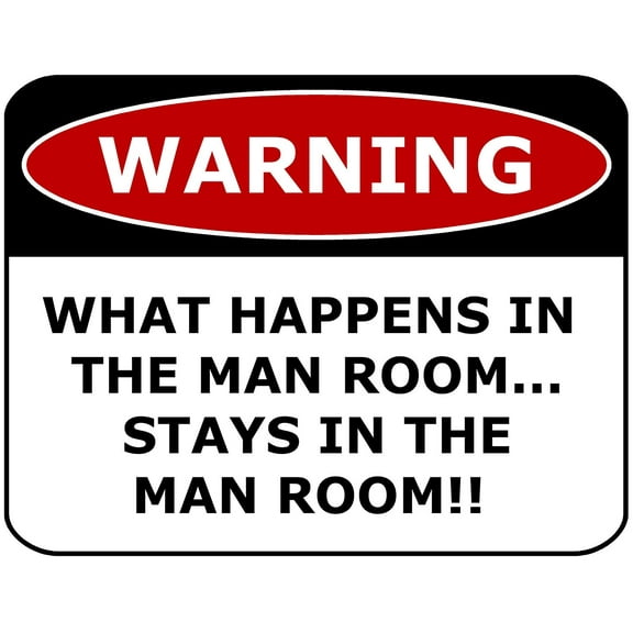 PCSCP Warning What Happens In The Man Room.Stays In The Room 11 inch by 9.5 inch Laminated Funny Sign
