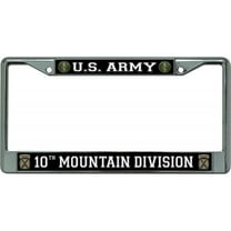 U.S. Army 10th Mountain Division Chrome License Plate Frame