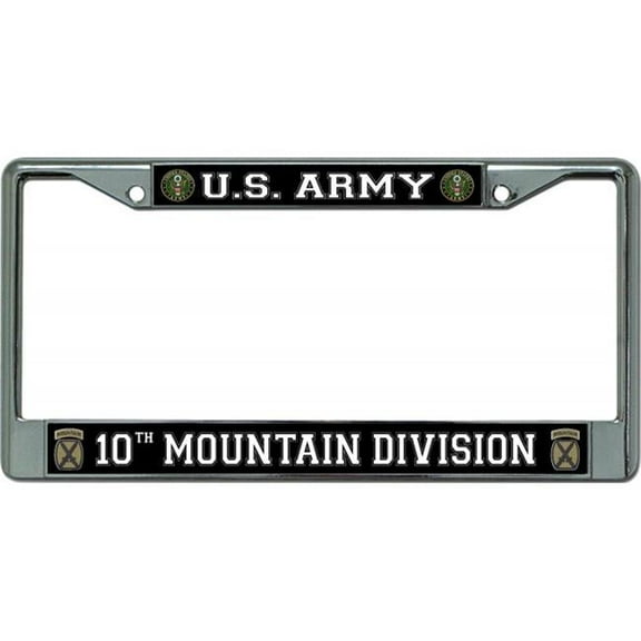 U.S. Army 10th Mountain Division Chrome License Plate Frame