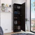thumbnail image 3 of Leto XL Shoe Rack with Full-Length Mirror, Five Interior Shelves, Single-Door Cabinet, 3 of 9