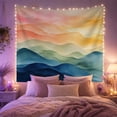 thumbnail image 2 of Rainbow Mountain Ridges Across a Layered Horizon, Serene Watercolor for Nature Lovers, Abstract Landscape Art, Housewarming Gift, Tapestry Wall Hanging for Bedroom and Studio, 2 of 7