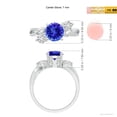 thumbnail image 6 of Angara Natural 1.45 Ct. Tanzanite with Diamond Three Stone Ring in 14K White Gold for Women (Ring Size: 11.5), 6 of 11