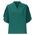 thumbnail image 5 of hotojiny Shirts for Women Half Sleeve V Neck Dressy Casual Business Blouses Spring Trendy Clothes Fashion Work Tops, 5 of 7