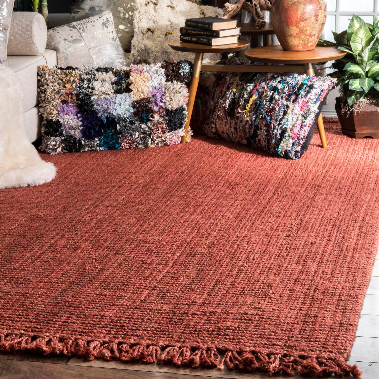 nuLOOM Hand Woven Chunky Loop Jute Area Rug