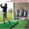 thumbnail image 6 of Garvee Golf Bag Storage Organizer 45.7 x 15.7 x 42.2", for 4 Golf Bags Stand, with 4 Wheels, Black, 6 of 7