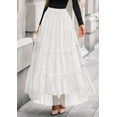 thumbnail image 4 of Falda PRETTYGARDEN de Tul para Mujer, Cintura Alta Elástica, Blanca, 4 of 8