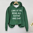 thumbnail image 4 of Baqcunre Womens Hoodies Women's Printed Casual Sweatshirt Winter Sweatshirt Top Christmas Red Casual Printed Sweatshirt Women Sweatshirt Womens Fall Tops Green S, 4 of 4