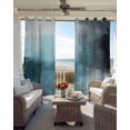 thumbnail image 4 of Blue Gray Blackout Curtains, Light Blocking Print Window Curtains, Retro Abstract Gradient Plaid Geometric Art Thermal Insulated Window Drapes for Living Room Kitchen Cafe 2 Panels, 104"W x 63"L, 4 of 9