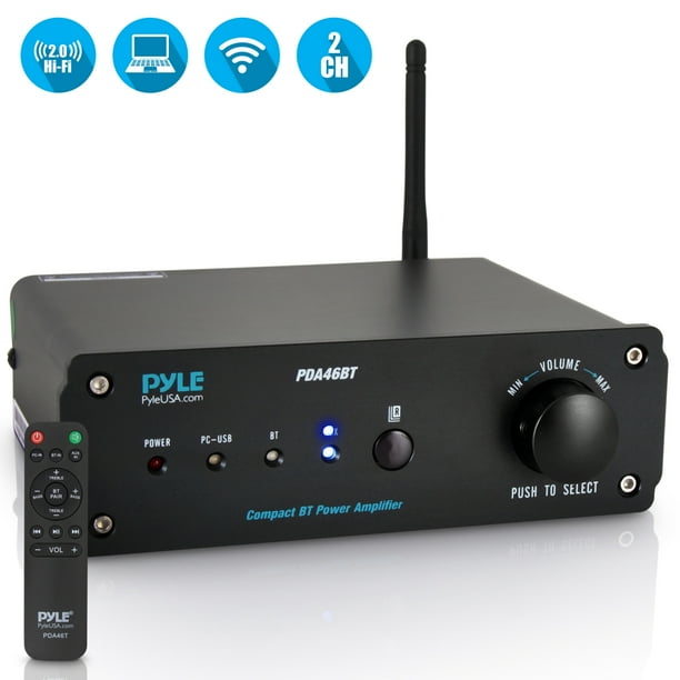 PYLE PDA46BT Compact HiFi Bluetooth Amplifier 2Ch. Pro Audio