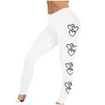 thumbnail image 4 of lcziwo Women's Valentines Day Leggings Heart Graphic Print Legging Pants Stretch High Waisted Tummy Control Yoga Pants Full Length Workout Tights White M,, 4 of 7