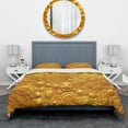 thumbnail image 3 of Designart 'Embossed golden flowers' Floral Duvet Cover Set, 3 of 4