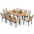 thumbnail image 7 of Costway 9 Pieces Outdoor Dining Set with Acacia Wood Top & Umbrella Hole Metal Frame, 7 of 7