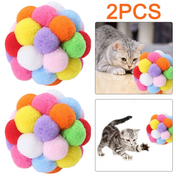 Juego Interactivo Pelotas para Gatos Campana Hecha A Mano para Todas Las (multicolor) 2 Uds.