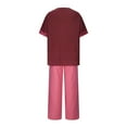 thumbnail image 4 of YUNZHAO 2 Piece Airport Outfit Women Print Oversize Tracksuits Crew Neck Linen Sets Loose Fit Pants Short Sleeve Tops Plus Size Elegant 4Pc Suits Workout Sport Women's 4Pc, 4 of 6
