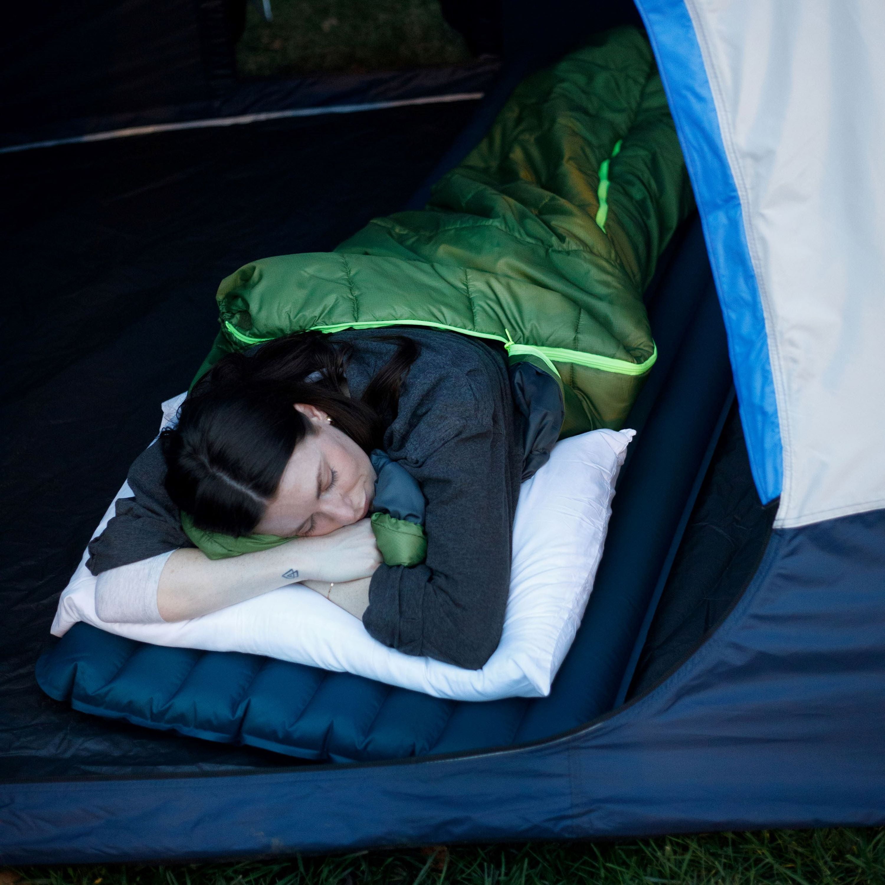 Ozark Trail Adult Inflatable Camp Sleeping Pad - Blue, Size 78"L x 25"W x 3.5"H