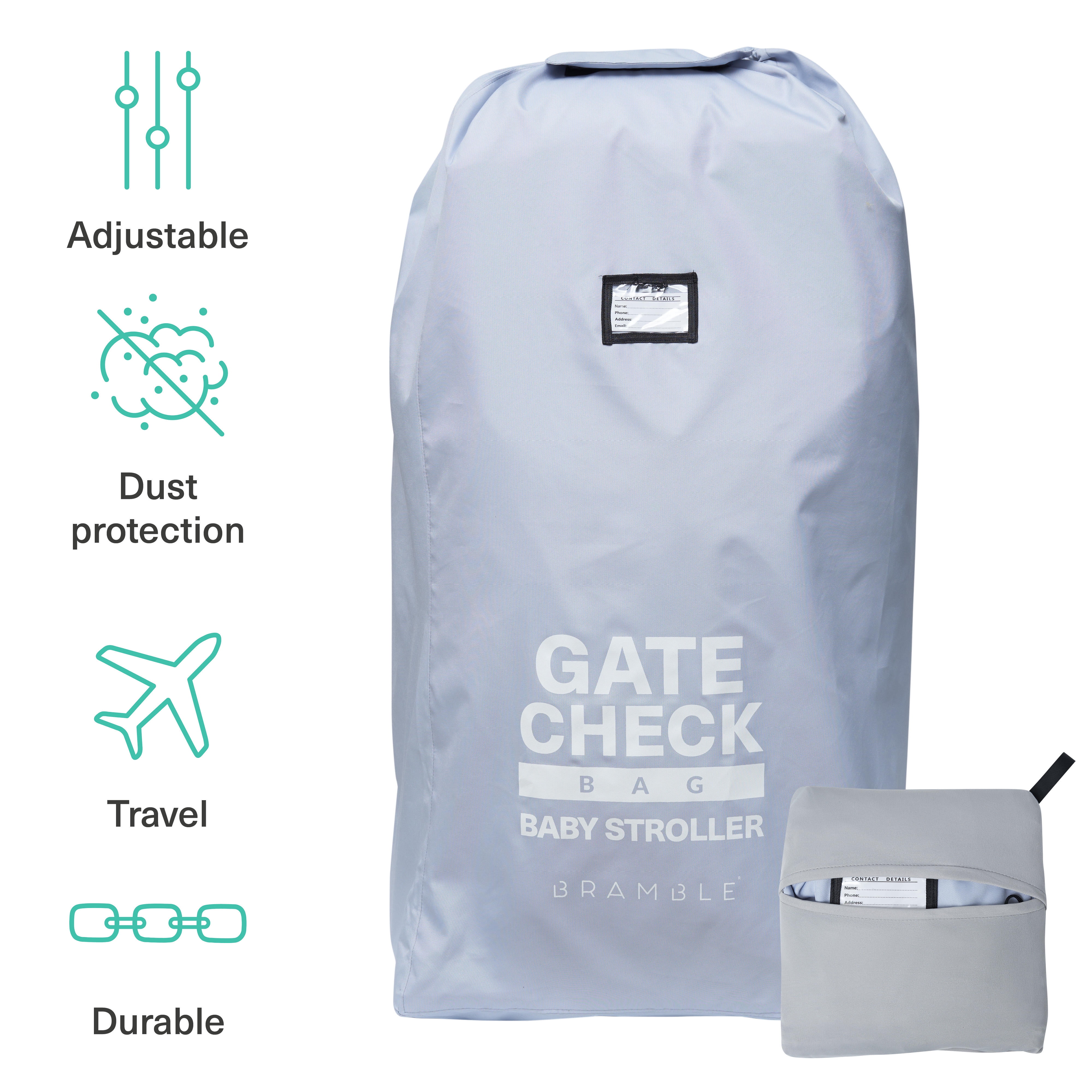 Bramble 46" Gate Check Stroller Bag for Airplane – Waterproof Travel Backpack for Single & Double