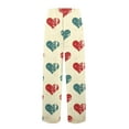 thumbnail image 7 of Men's Drawstring Pocket Cuffed Print Pants, Valentine's Day Casual Home Sleep Pants for Gift, Holiday and Cozy Wear,Complexion,L, 7 of 7