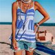 thumbnail image 2 of Top camisola a rayas de playa con estampado de botones informal suelto de verano para mujer a la moda Fridja  qr2672, 2 of 6