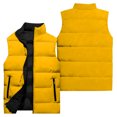 thumbnail image 4 of Women's Casual Fashion Sleeveless Vest Solid Color Cotton Jacket Yellow L, 4 of 4