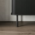 thumbnail image 4 of Mid-Century Modern Media Console, Tambour TV Stand with Storage Cabinet and Shelf for 70" TVs, Black, 4 of 11