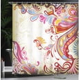 thumbnail image 3 of Ambesonne Colorful Shower Curtain, Flower Bouquet Paisley, 69"Wx70"L, Grey Yellow and Multicolor, 3 of 4