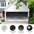 thumbnail image 2 of Black Ombre Stripes Garage Door Cover Banner 7 x 16 FT, Modern Abstract Sea Waves Spray Art Garage Door Curtains Backdrop with Grommets for Indoor Outdoor Wall Party Porch Yard Decorations Background, 2 of 9